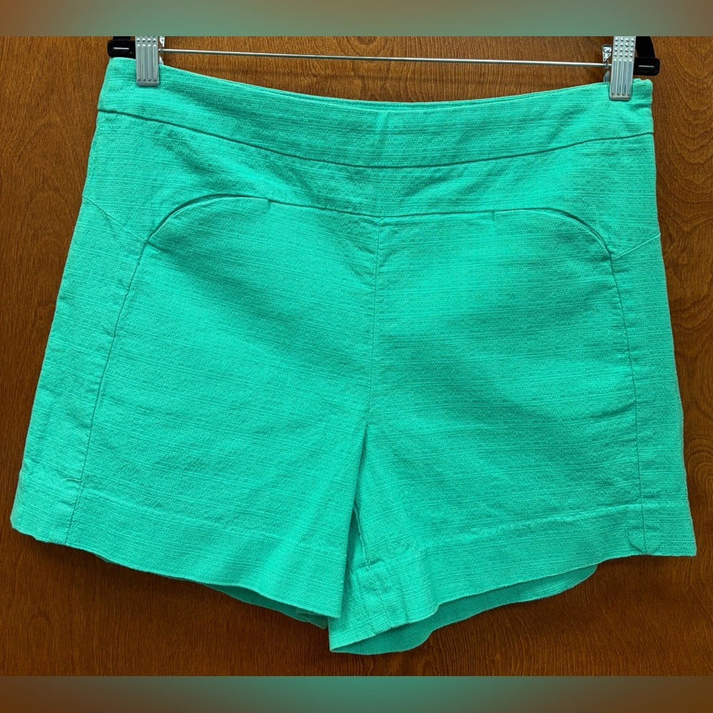 Anthropologie Cartonnier Remy Tailored Shorts Cotton Blend Seafoam Green Size 12